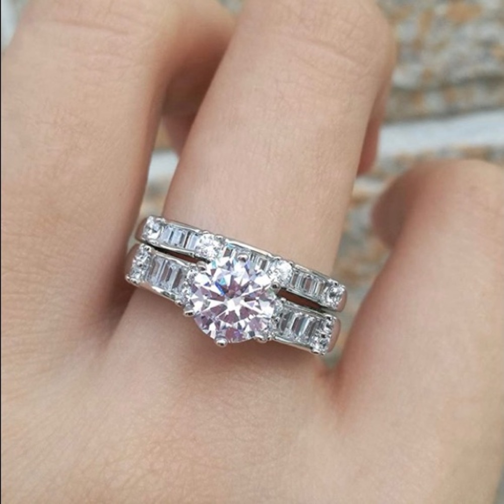 Women’s 2pc Engagement Wedding Ring Set
